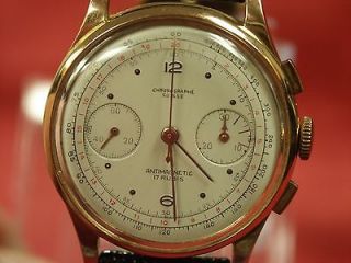 CHRONOGRAPHE SUISSE 18k Rose Gold Watch Venus 188 Movement REDUCED