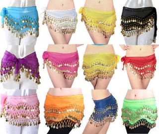 9color for chose Gold Metal Coin Belly Dance Hip Scarf Wrap Skirt