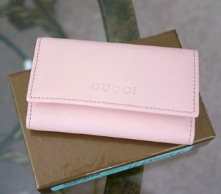 New Authenitc GUCCI Leather Key Chain/ Holder, BABY PINK, w/Box