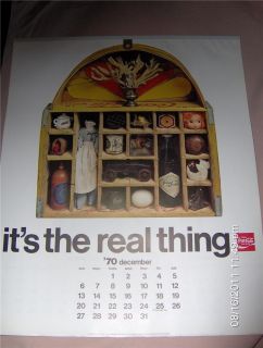COCA COLA 1971 12 MONTH CALENDAR MINT FROM STORED STOCK