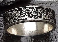 Celtic DRAGON Wedding Ring NARROW HANDFAST BAND S SILVER LOVE Pagan