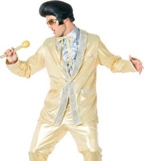 Mens Halloween Costumes Gold Elvis Presley Suit Costume