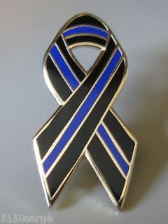 THIN BLUE LINE Ribbon35mm with 2 butterfly clasps to secure w/out