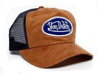 Authentic Brand New Von Dutch Brown FAUX Suede Cap Hat Snapback Mesh