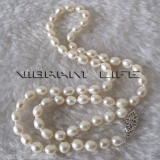 18 6 7mm White Rice Freshwater Pearl Necklace Children Jewelry