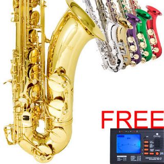 Mendini Tenor Sax Saxophone ~Gold Silver Blue Green Purple Red +Tuner