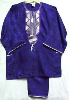 African Men Clothing Pant Suit Black Purple Green Blue NotCom M L XL
