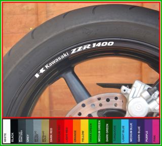 ZZR 1400 Wheel Rim Decals Stickers   Many Colours   zzr1400 zz r1400