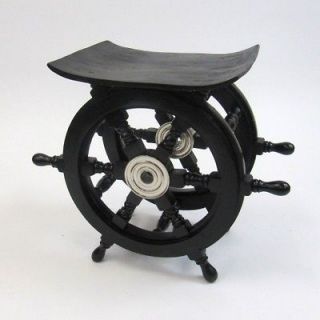 Newly listed 18 NAUTICAL PIRATE BLACK WOODEN SHIP WHEEL TABLE