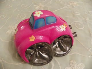 Bank, Dune Buggy, Bright Hot Pink with Fancy Wheels, Great Way to Save