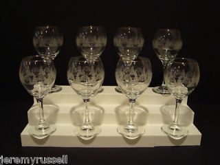 Arbys Winter Scene Glass Holiday Wine Goblet Glasses MINT Gold Rims