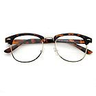 Classic Vintage Nerd Clubmaster Clear Lens Glasses 4004 ASSORTED