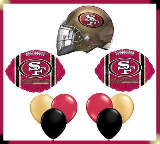 San Francisco 49ers Team Football Mylar Latex Balloon Set Lot