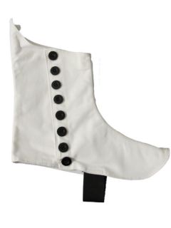 White Piper Drummer Scottish kilt SPATS With Black Buttons Sizes 8 14