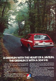 1972 AMC Gremlin X   Javelin   Classic Vintage Advertisement Ad D53
