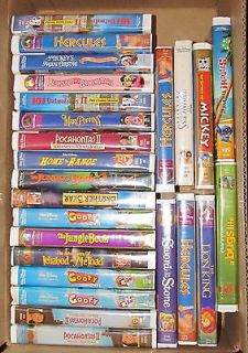 Vhs Disney Family Pick From 210 Any 5 Vhs Children's Movies $10 00