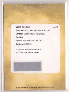 Kyrie Irving 2011 12 Gold Standard Draft 11 0 XRCT RC Futures Auto