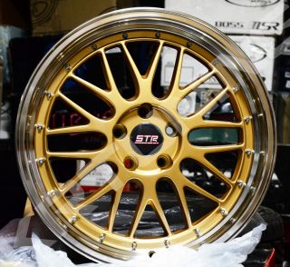 Str Wheels LM Style 19x8 5 19x9 5 5x120 Gold Polished Lip GTI 325 330