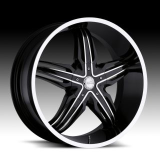 24 inch Milanni Phoenix Black Wheels Rims 5x150 30