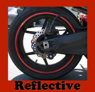 Reflective Motorcycle Rim Tape Red Honda Yamaha Suzuki Kawasaki Decal