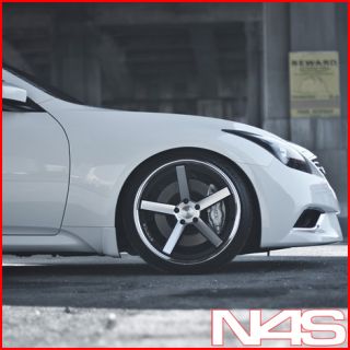 G37 Coupe Stance SC 5IVE Silver Concave Staggered Wheels Rims