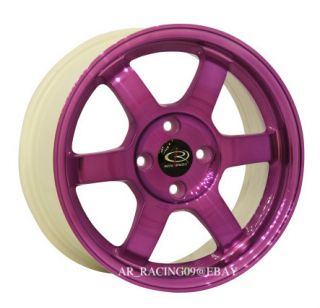 15 Rota Rims Grid 4x100 38 Purple Integra Civic CRX Del Sol Fit Versa