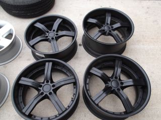 20 Staggered Black Wheels Rims 5x114 3 G35 350Z Mustang M37 M35 gs350