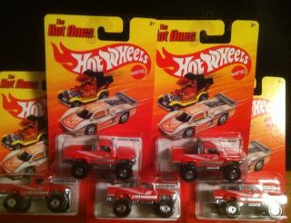Hot Wheels The Hot Ones 87 Toyota Truck Lot of Five 5 Red RARE