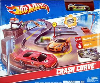 New Hot Wheels Crash Curve Track and Car Play Set