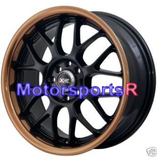 17 7 XXR 006 Black Copper Lip Rims Wheels 4x114 3 91 96 Honda Prelude