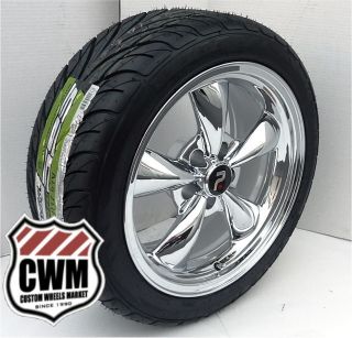 Bullitt Style Chrome Wheels Rims Federal Tires for Ford Mustang 67 73