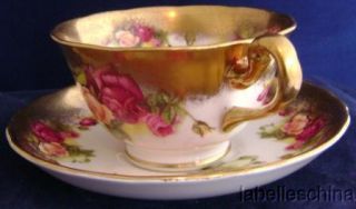 Royal Chelsea Golden Rose Teacup and Saucer FLAW on Tea Cup Rim