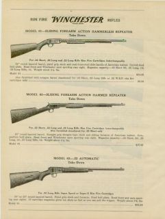 Catalog Page Ad Winchester Model 63 Rim Fire 74 GUN1939