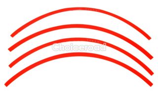 16 Strips Red Reflective Car Motorcycle Rim Stripe Wheel Tape Stickers