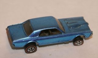 1968 Hot Wheels Redline Custom Cougar Blue Decent To Good Condition