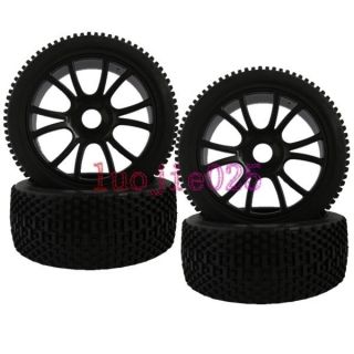 Car Buggy Rubber Tyre Tires Plastic Wheel Rim Black 84B 801
