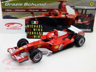Schumacher Ferrari 248 F1 Formula 1 2006 Winner 5 Times Monza 1 18