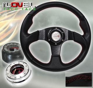 96 00 Honda Civic Black Steering Wheel Chrome Short Quick Release
