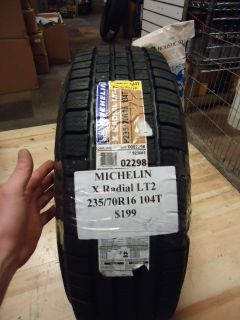Michelin x Radial LT2 235 70R16 104T High Perf Tire New