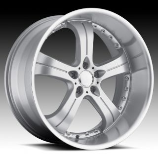 MRR GT4 22x9 5 5x120 18 Silver Machined Rims Wheels