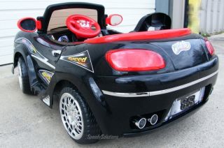 Ride on Power Car Battery Upgrade Chrome Wheels  Benz Black