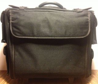 Scrapbook Craft Bag Storage Case on Wheels w Pull Up Handle