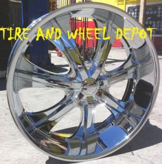 24 inch V725 Rims Wheels and Tires Acadia Traverse Yukon Escalade