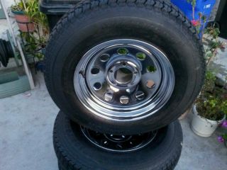 Trailer Tires and Wheels Assembly Chrome Mod st205 75D15 5 Lugs