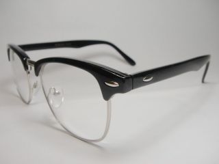 Half Frame Clear Lens Horned Rim Vintage Glasses 404