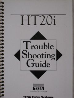 Tesa Onity HT20I System Trouble Shooting Guide