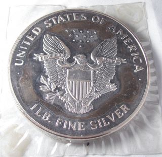 Pound .999 Fine Silver Amer Eagle Dsign Rnd 240 dwt Serial Numbered