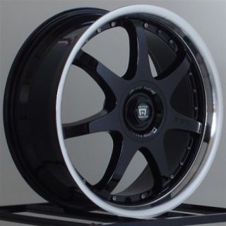 16 inch Wheels Rims Motegi Racing FF7 Gloss Black 5 Lug