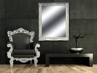 Spiegel Wandspiegel CELIA silber Barock 70 x 90 cm