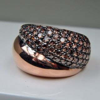 Le Chic Pave Ring mit 75 Zirkonia brown rotvergold